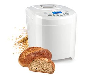 Alpina Machine à Pain - petits à Grands Pains : 450-680-900 Grammes - Timer - 12 Programmes de Cuisson - 600W, Blanc