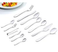 Alpina Ménagère 70 pièces 12 personnes Couverts de service en acier inoxydable