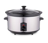 Alpina Mijoteuse électrique 3,5 L – 3 niveaux et maintien au chaud – Pot céramique/Inox, argenté