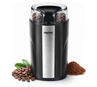 alpina Moulin à Café Électrique 200W - Coffee Grinder pour 7gr de Grains de Café - avec Lames en Acier Inoxydable et Verrou de Sécurité - Noir