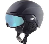 ALPINA ORO QV MIPS - Casque de Ski réglable Individuellement, avec Doublure Amovible, particulièrement Absorbant Les Chocs, idéal pour Les Adultes - Black Matt (Ice-Blue) - 51-55 cm