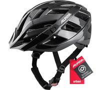 ALPINA PANOMA Classic, Black Gloss, 56-59 cm, Casque de vélo de Tourisme optimalement ventilé avec lumière LED optionnelle pour Adultes