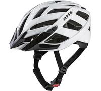 ALPINA PANOMA Classic, White Gloss, 56-59 cm, Casque de vélo de Tourisme optimalement ventilé avec lumière LED optionnelle pour Adultes