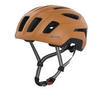 ALPINA PARANUS Urban - Casque de vélo avec feu arrière LED, Coque intérieure légère en Hi-EPS, Grande Ventilation, réglage Individuel et Filet Anti-Insectes intégré - Burro-Brown Matt - 55-59