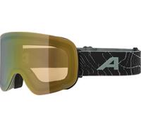 ALPINA Penken Q-LITE Lunettes de ski OTG effet miroir, renforcement du contraste et polarisées, avec protection UV 100% pour adultes, vert saule mat, taille unique