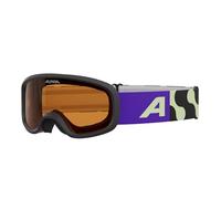 ALPINA PINEY 2.0 - Masque de ski anti-buée, extrêmement robuste et incassable, avec protection UV à 100% pour enfants, black-lime matt