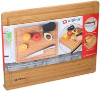 alpina Planche à découper en bambou au-dessus du comptoir avec rigole à jus 45 x