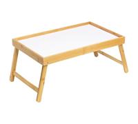Alpina Plateau de Service en Bambou avec Pieds Repliables - Plateau Bois 50x30x22 cm - Idéal pour Petit Déjeuner, Déco ou Plateau de Présentation - Léger et Robuste