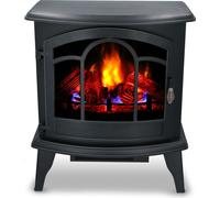 alpina Cheminée Electrique Vicenza - Cheminee Decorative 2000W - Cheminée Électrique avec Effet Flame, Chauffage, Telecommande et Minuterie - Autoportante - Noir