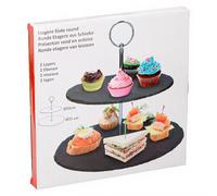 Alpina Présentoir en ardoise 2 niveaux Ø 20 cm/Ø 25 cm