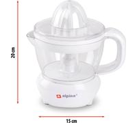 alpina Presse-agrumes Presse-citron Presse-orange 0,7 litre 2 cônes de pressage 2 sens de rotation 25 watts blanc