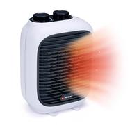 alpina Mini chauffage électrique PTC1601 - Aérotherme 1500W - pour pièces de 10 à 15 m² - Radiateur électrique pour air chaud et froid - Poignée incluse - Plastique - Blanc