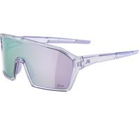 ALPINA RAM Q-LITE - Lunettes de cyclisme et de sport miroir avec renforcement du contraste et anti-buée avec protection UV 100% pour adultes, violet transparent brillant