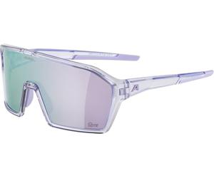 ALPINA RAM Q-LITE - Lunettes de cyclisme et de sport miroir avec renforcement du contraste et anti-buée avec protection UV 100% pour adultes, violet transparent brillant