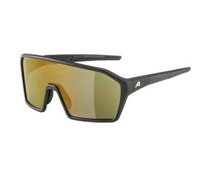 Alpina - Ram Q-Lite Mirror Cat. 3 - Lunettes vélo - black matt / q-lite amber / gold mirror