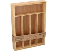 alpina Range-couverts extensible en bambou - Range-couverts pour tiroirs - Organiseur réglable avec compartiments - Range-tiroirs pour la cuisine et le bureau