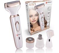 alpina Rasoir Femme Multifonctionnel - Corps & Visage - Tondeuse à sourcils incluse - USB