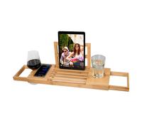 alpina Salle de Bain Planche Bois Plateau de Bain 50-92 x 18 x 4 cm - Bambou ave