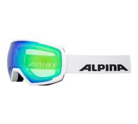 ALPINA SARENNE - Masque de ski pour une vision idéale, anti-buée, adapté aux porteurs de lunettes, bande antidérapante, ajustement optimal, white matt