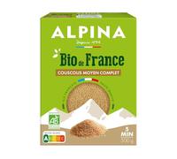 ALPINA SAVOIE Couscous Complet Bio - Semoule de Blé Dur Français, Boîte de 500 g, Cuisson 5 Minutes - Lot de 4
