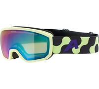 ALPINA SCARABEO JR. Q-LITE - Masque de ski OTG miroité pour enfants, confort optimal grâce au Comfort Frame, protection UV 100%, lime matt