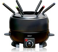 alpina Service à fondue électrique 800W Marmite à fondue 2 litres - 6 fourchettes à fondue en acier inoxydable incluses - Revêtement antiadhésif - Pour fromage et chocolat