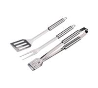Alpina Kit Barbecue Ustensiles 3 Pieces - Pince Barbecue et Spatule Acier Inoxydable - Fourchette a Viande - Ustensiles Barbecue en Acier Inoxydable - Argent