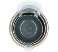 alpina Set de 4 bols à mélanger - bols avec poignée - 1,2-1,65-2,4-3 litres - antidérapant - blanc et gris