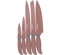 Alpina, set de 5 couteaux à bordeaux avec lames en acier inoxydable antidérapantes, brun