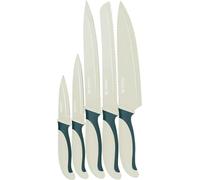Alpina, set de 5 couteaux de cuisine avec lames en acier inoxydable antidérapantes, vert