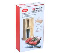 Alpina Set de couteaux à steak - 4 pièces, en boîte en bois