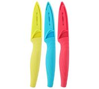 alpina Set de Couteaux de Cuisine - 3 pièces - Acier Inoxydable - Poignée en Silicone - Lavable au Lave-Vaisselle - Coloré