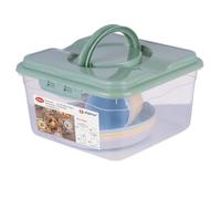 Alpina Set de pique-nique 21 pièces multicolores plastique H14,2 x 24,8 x 25,2 cm