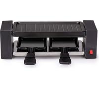 alpina Set gril et raclette 400 W - Raclette et gril - Revêtement antiadhésif - Acier inoxydable - Facile à transporter - Noir