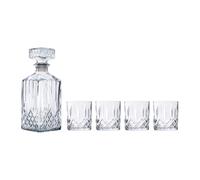 Alpina Set Whisky Carafe avec Verres - Ensemble Whisky 5 Pièces - 1x 900 ML Carafe - 4X 350 ML Verres