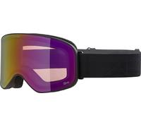 ALPINA Slope Q-Lite Lunettes de ski élégantes pour homme et femme, anti-buée, circulation d'air efficace, verre miroir, noir mat/rouge