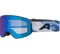 ALPINA Slope Q-Lite - Masque de ski stylé pour femmes et hommes, anti-buée, circulation d’air efficace, verre miroité, black-blue matt