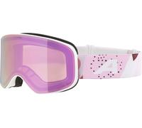 ALPINA Slope Q-Lite - Masque de ski stylé pour femmes et hommes, anti-buée, circulation d’air efficace, verre miroité, white-rose matt