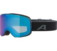ALPINA Slope Q-Lite - Masque de ski stylé pour femmes et hommes, anti-buée, circulation d’air efficace, verre miroité, blakc matt