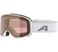 ALPINA Slope Q-Lite - Masque de ski stylé pour femmes et hommes, anti-buée, circulation d’air efficace, verre miroité, white matt