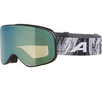 ALPINA Slope Q-Lite - Masque de ski stylé pour femmes et hommes, anti-buée, circulation d’air efficace, verre miroité, black-glacier matt