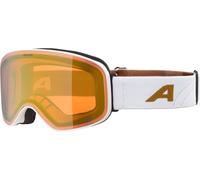 ALPINA Slope Q - Masque de ski stylé pour femmes et hommes, anti-buée, circulation d’air efficace, verre miroité, white-gold matt