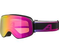 ALPINA Slope Q - Masque de ski stylé pour femmes et hommes, anti-buée, circulation d’air efficace, verre miroité, black-oil matt