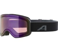 ALPINA Slope Q - Masque de ski stylé pour femmes et hommes, anti-buée, circulation d’air efficace, verre miroité, black matt
