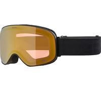 ALPINA Slope QV - Masque de ski à verres auto-teintants pour femmes et hommes, anti-buée, circulation d’air efficace, verre miroité, black matt