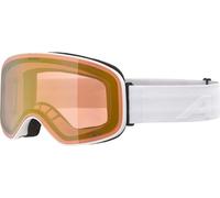 ALPINA Slope QV - Masque de ski à verres auto-teintants pour femmes et hommes, anti-buée, circulation d’air efficace, verre miroité, white matt