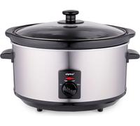 alpina Slow Cooker 3,5L Multicuiseur avec fonction maintien au chaud - poêle intérieure en céramique et couvercle en verre - 240W - acier inoxydable