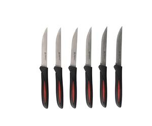 alpina Steakmessen 23 cm 6 Stuks Zwart/Rood