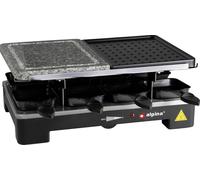 Alpina Switzerland 871125218225 Appareil à raclette 8 poêlons, revêtement anti-adhésif, avec pierrad