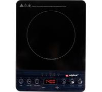 Alpina Plaque à induction 2000W 1 feu Noire Thermostat réglable protection contre la surchauffe